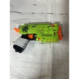 Nerf Zombie Strike Quadrot Blaster Dart Gun Green & Orange No Darts Included